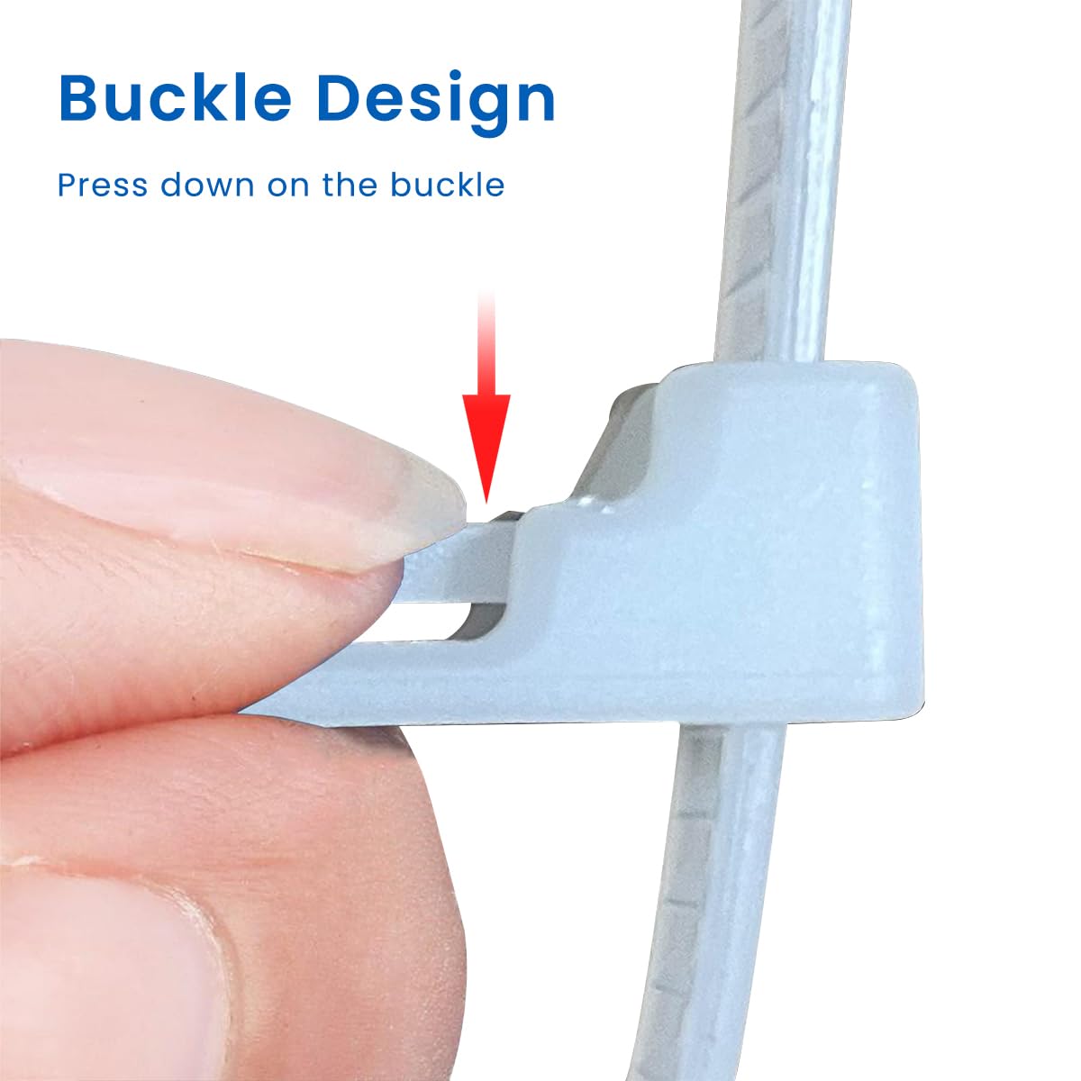 HASTHIP 100Pcs Reusable Cable Ties (200mm x 5mm) with Quick Release Tab Unlockable, Heavy Duty Nylon Wire Organizer Cable tie, Zip Tie, Zip Ties for Cable Management (White) HASTHIP 100Pcs Reusable Cable Ties (200mm x 5mm) with Quick Release Tab Unlockable, Heavy Duty Nylon Wire Organizer Cable tie, Zip Tie, Zip Ties for Cable Management (White)